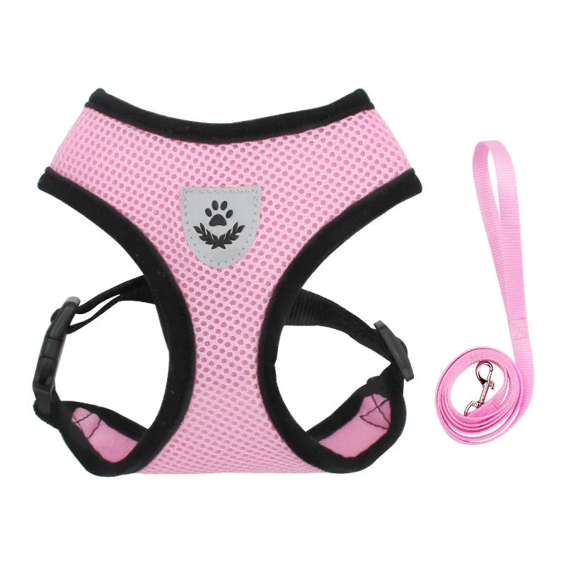 Reflective Mesh Harness & Leash β Soft Adjustable Vest for Cats & Small Dog