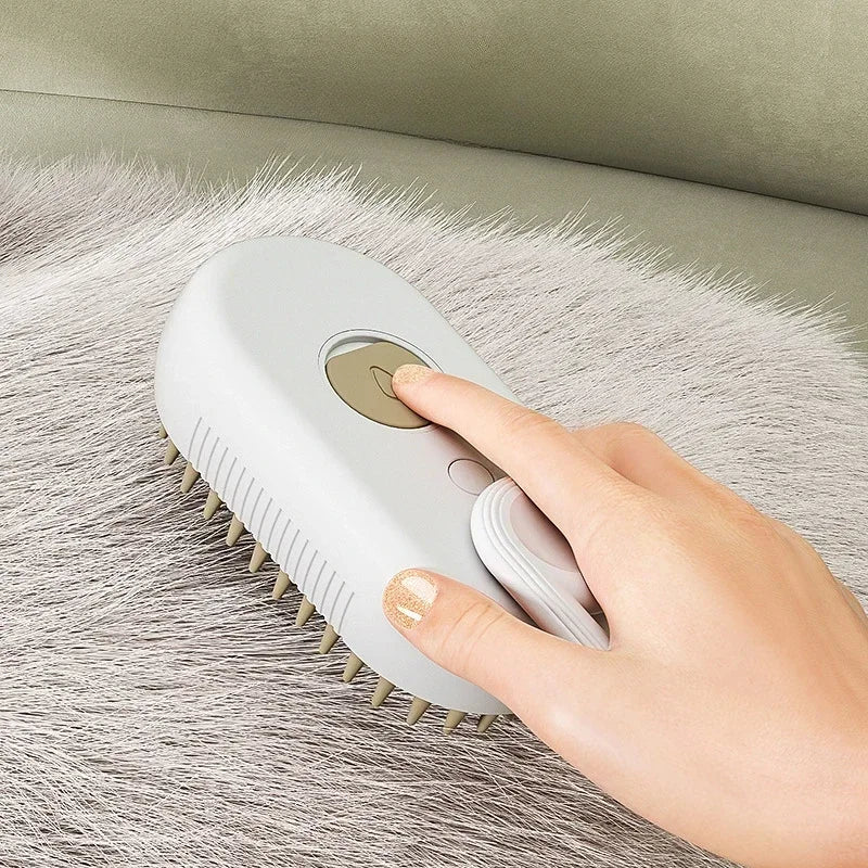 Purrfect Steam™ 3-in-1 Pet Grooming Brush – Hair Removal, Massage & Deep Clean