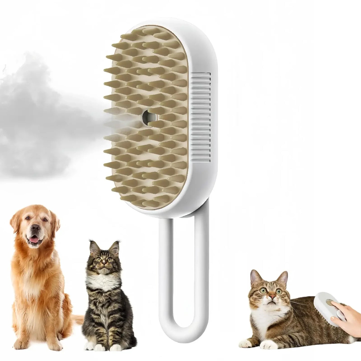 Purrfect Steam™ 3-in-1 Pet Grooming Brush – Hair Removal, Massage & Deep Clean