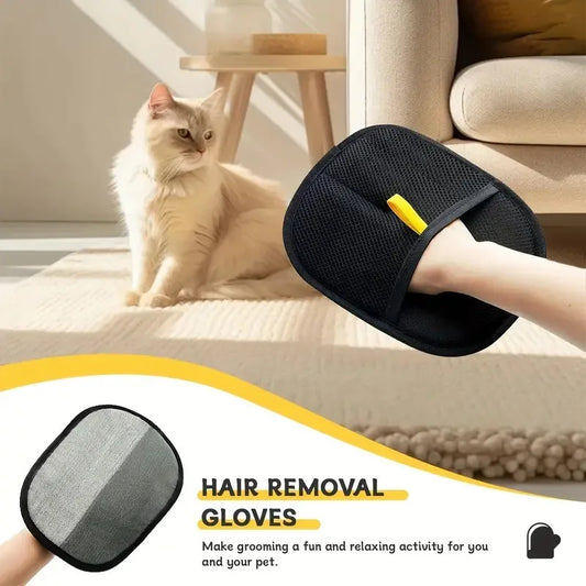 Bye Pet Hair, Hello Clean! Pet Hair and Yarn Gloves for Cleaning Cat Hair