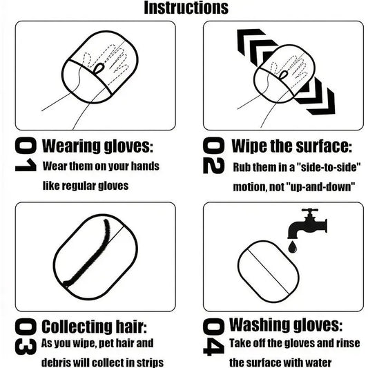 Bye Pet Hair, Hello Clean! Pet Hair and Yarn Gloves for Cleaning Cat Hair