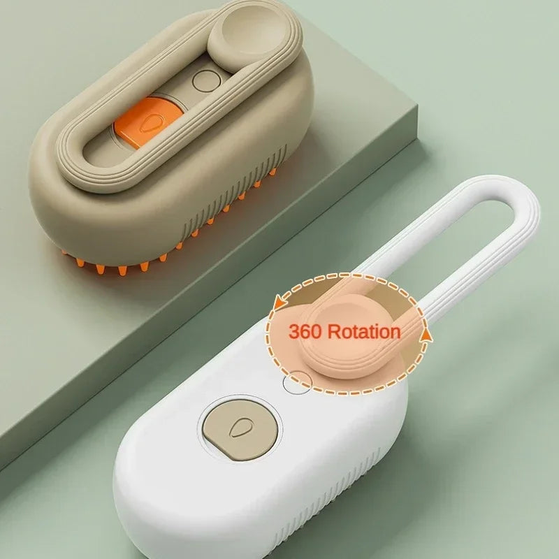 Purrfect Steam™ 3-in-1 Pet Grooming Brush – Hair Removal, Massage & Deep Clean