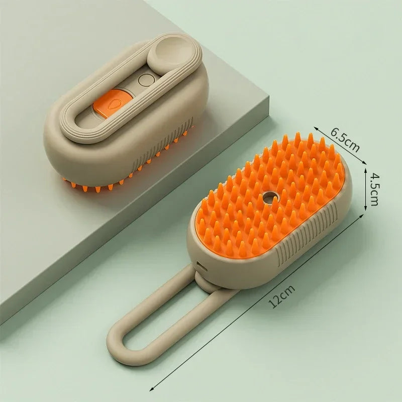 Purrfect Steam™ 3-in-1 Pet Grooming Brush – Hair Removal, Massage & Deep Clean
