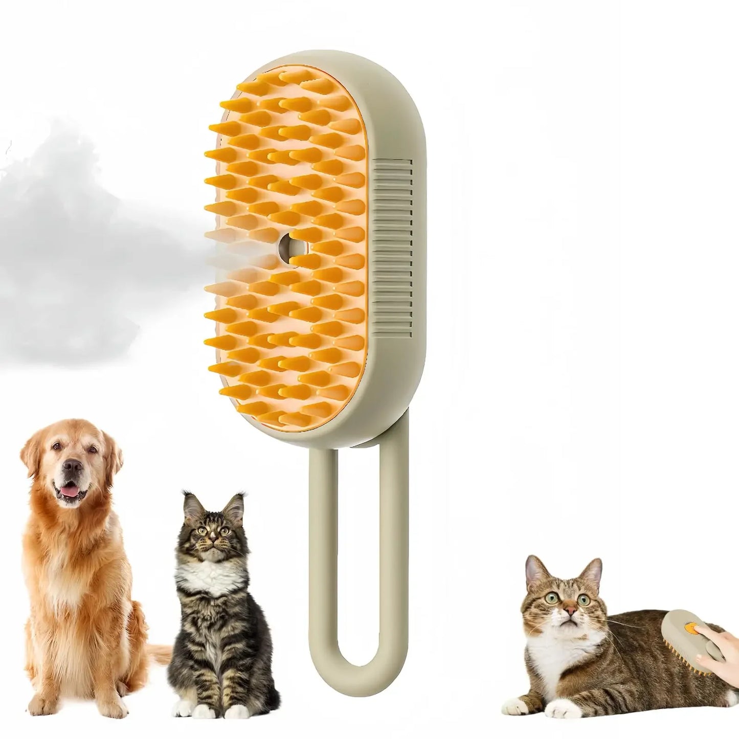 Purrfect Steam™ 3-in-1 Pet Grooming Brush – Hair Removal, Massage & Deep Clean